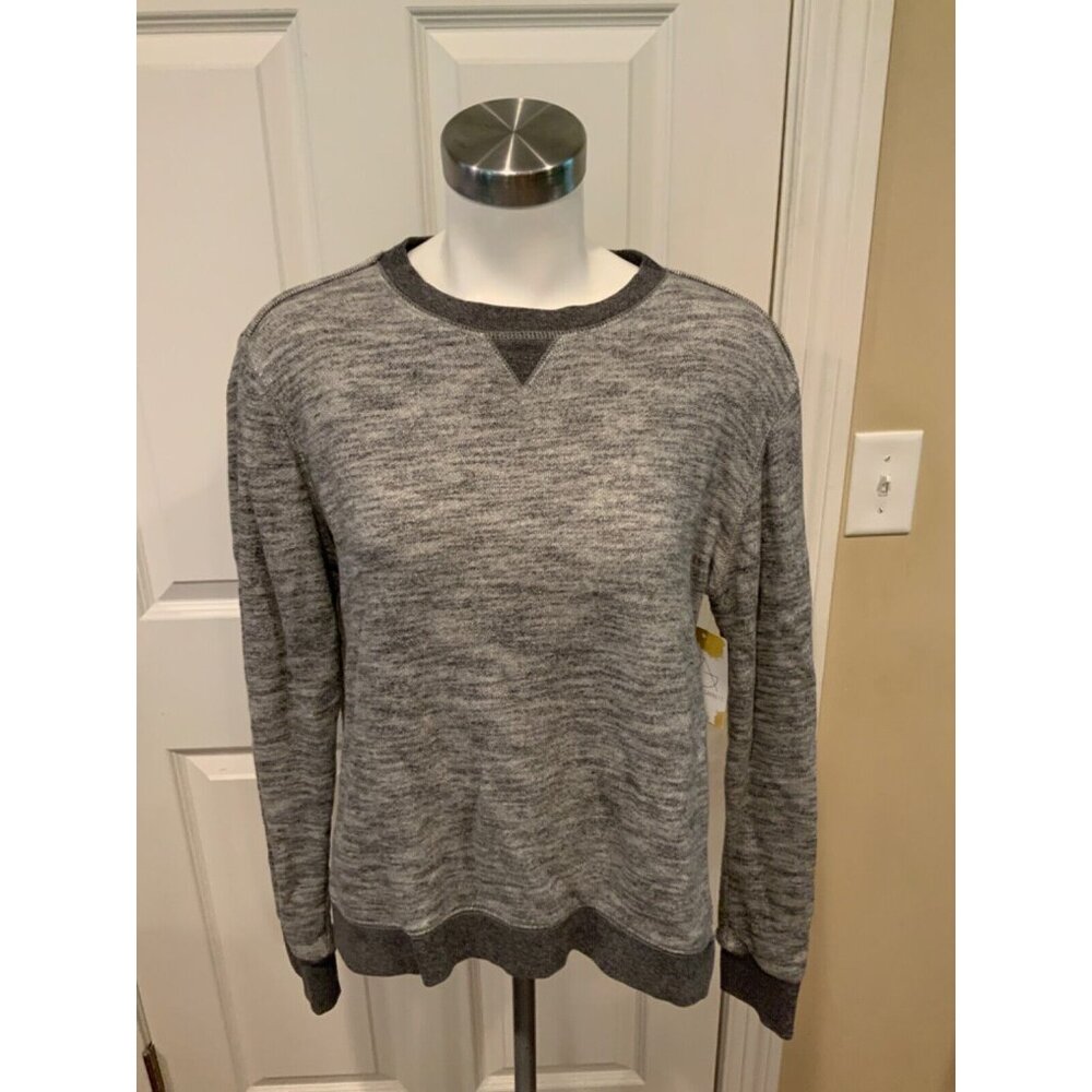 Rag/Bone Gray Heathered Crew Neck Sweatshirt, Size Small